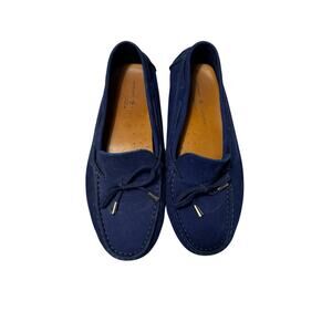 Mercanti Fiorentini Mens 7 B Blue Suede Leather Driving Loafers Slip On Italian